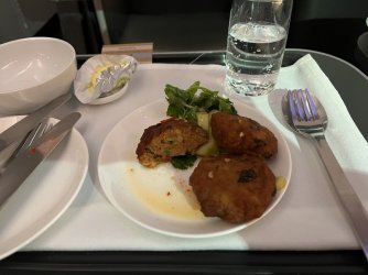 Qantas Business Class Thai Fish Cakes.jpeg Qantas Business Class Thai Fish Cakes.jpeg